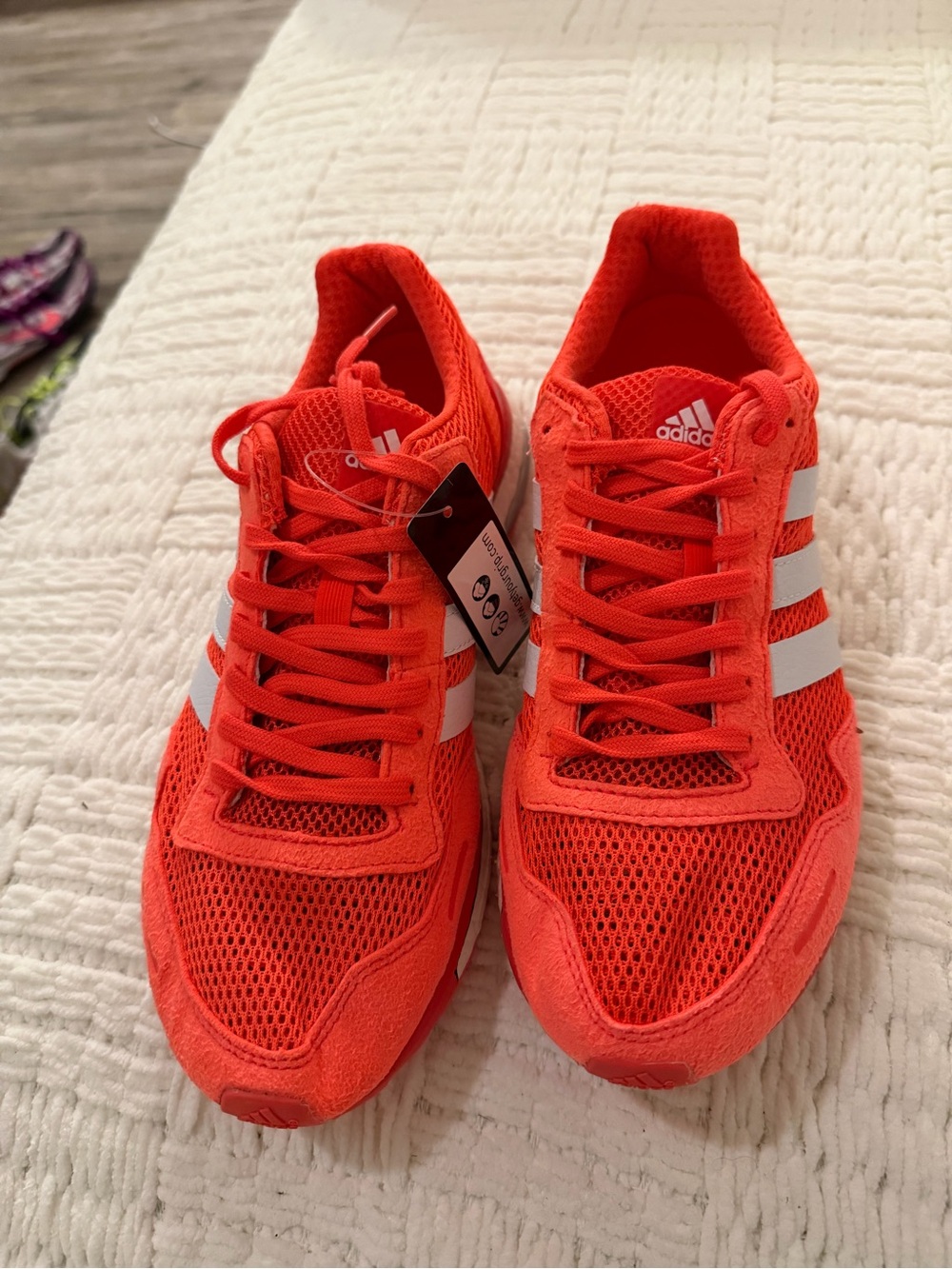 adidas adios boost endless energy Orange Athletic Sneakers with White Stripes